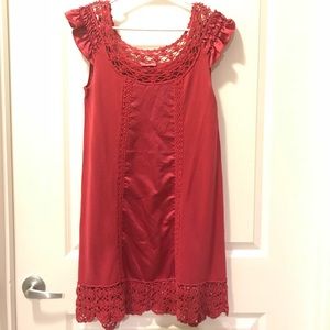 BCBGirls Crochet and Satin Cocktail Dress